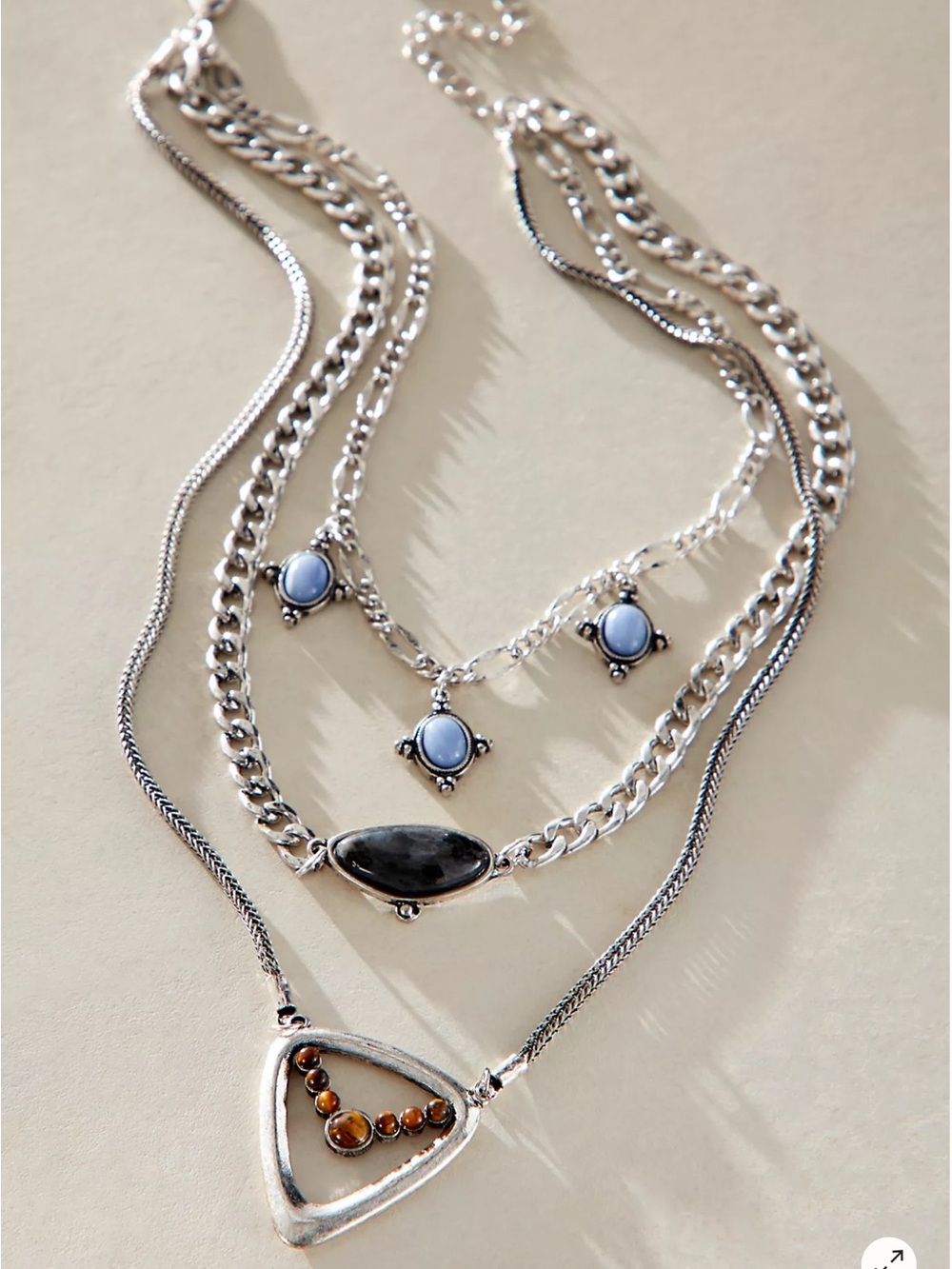 Free People Silver-Tone Layered Necklace Set